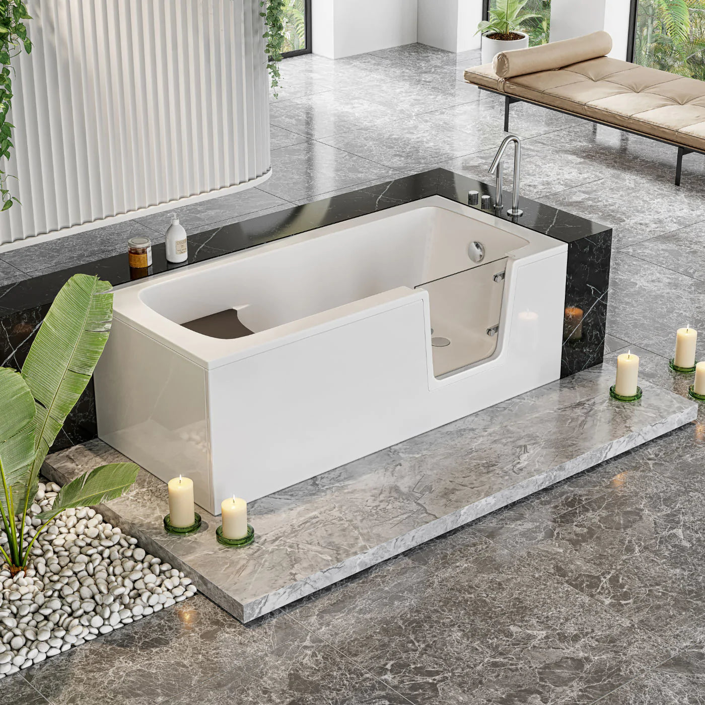 Bathtubs with door