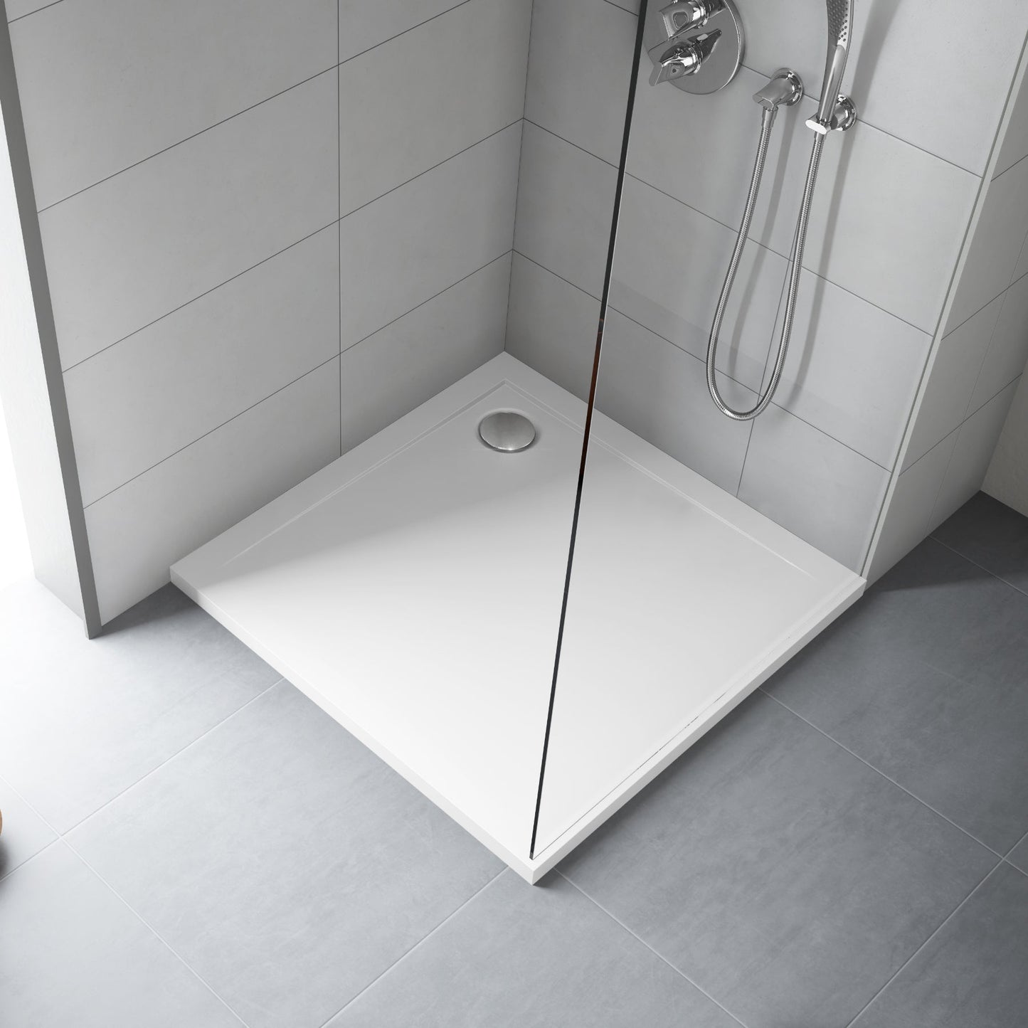 Square shower base applied to the floor GEOS