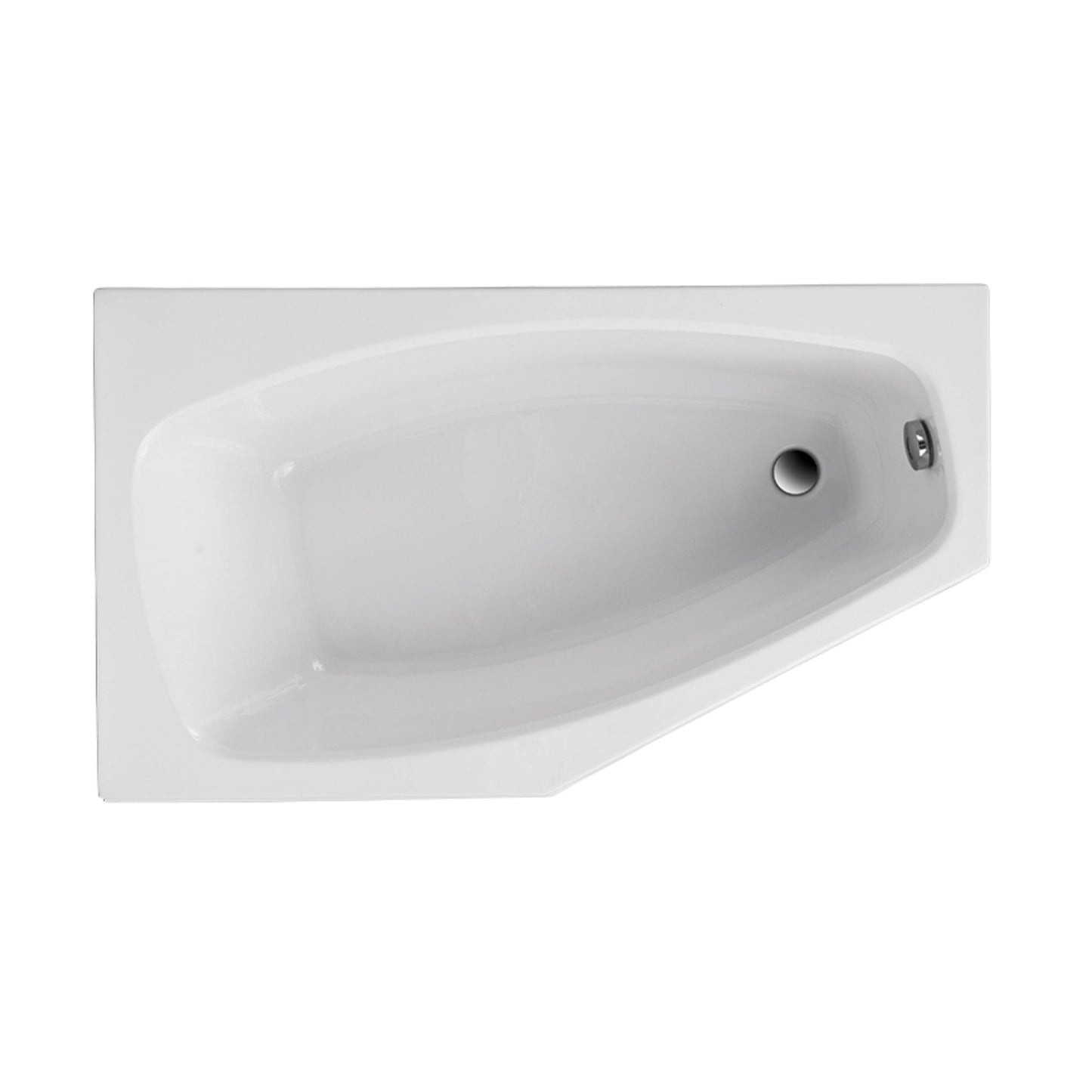 Acrylic asymmetrical corner bathtub MARIKA 140 x 80 cm