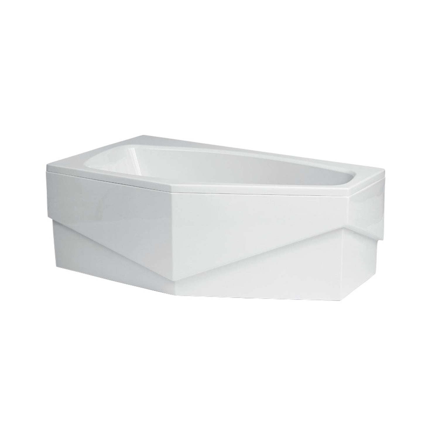 Acrylic asymmetrical corner bathtub MARIKA 140 x 80 cm