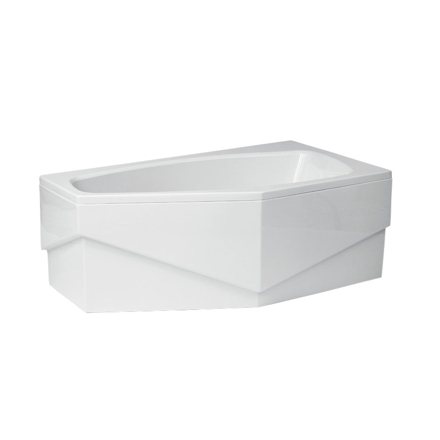 Acrylic asymmetrical corner bathtub MARIKA 140 x 80 cm
