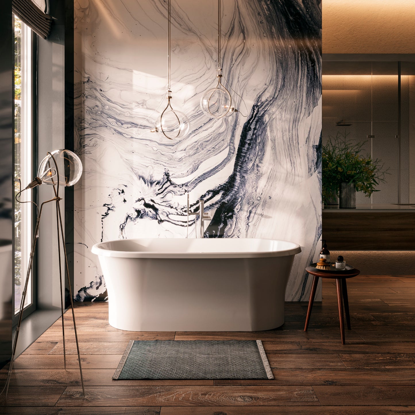 Acrylic freestanding bathtube AMONA NEW 150 x 75 cm