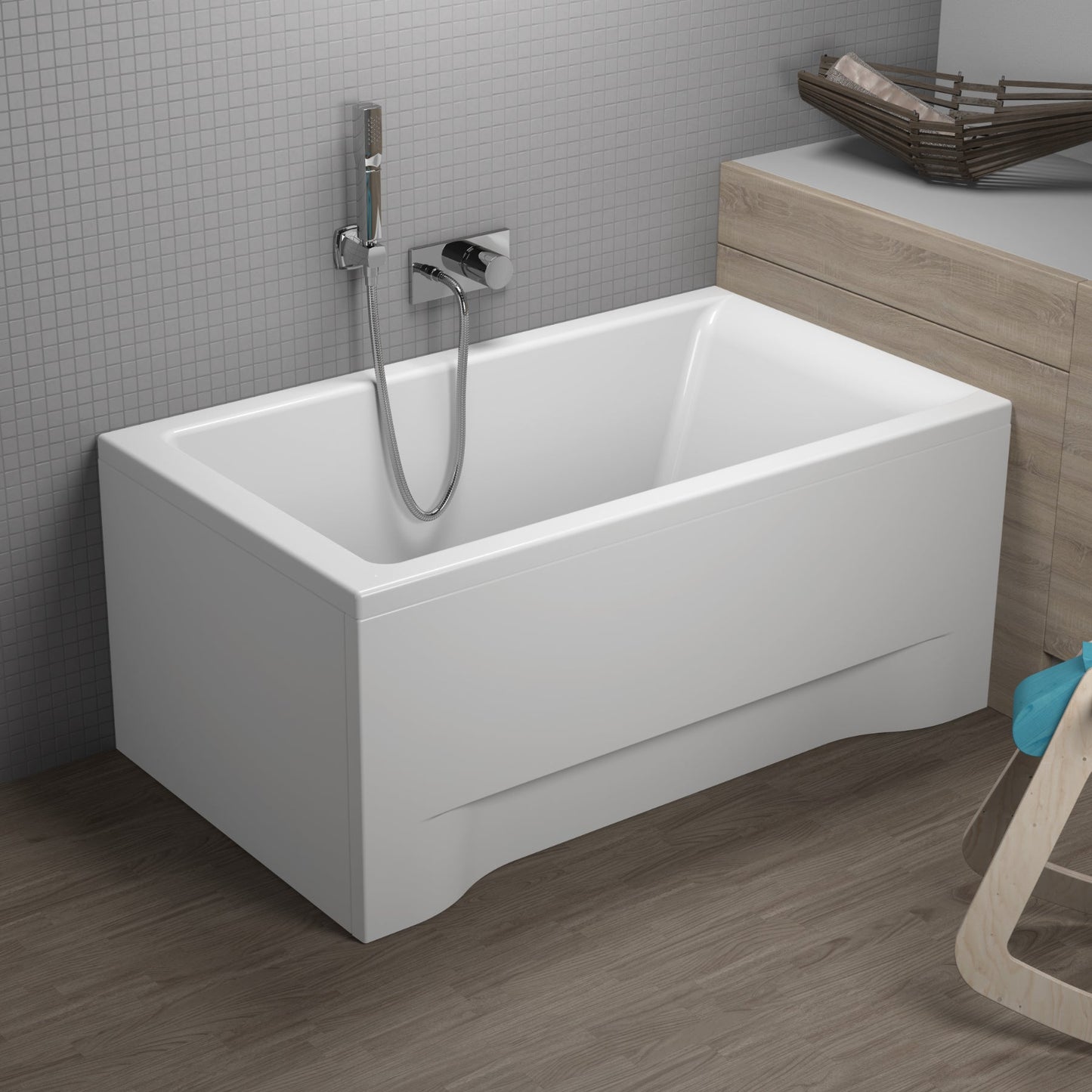 Small acrylic rectangular bathtub CAPRI