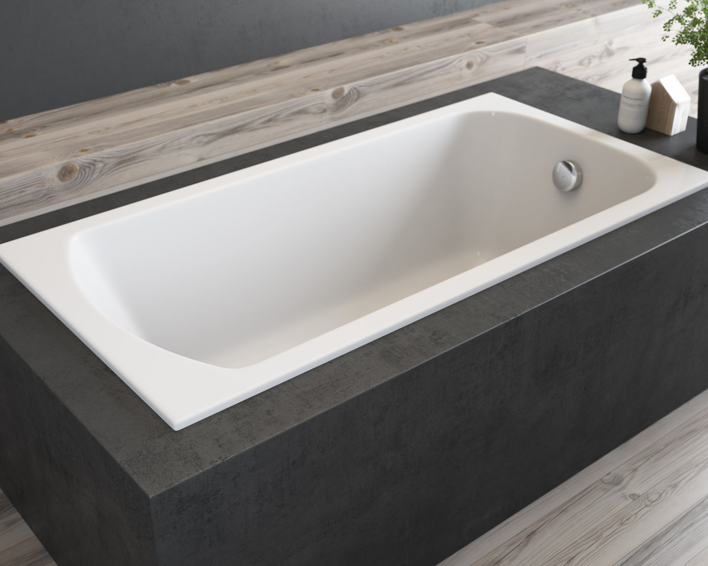 Acrylic rectangular bathtub CLASSIC SLIM