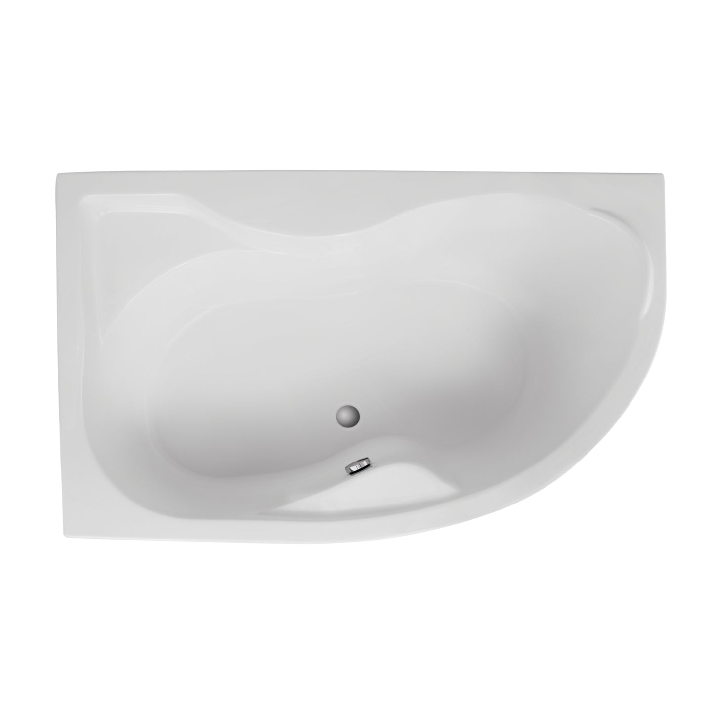 Acrylic asymmetrical corner bathtub DORA 170 x 110 cm