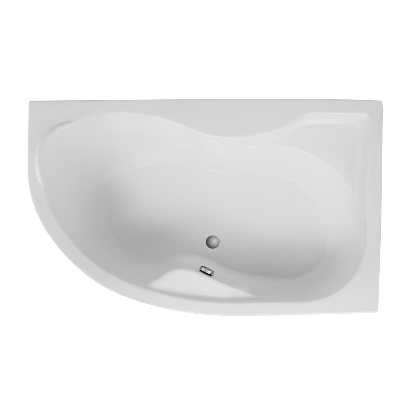 Acrylic asymmetrical corner bathtub DORA 170 x 110 cm