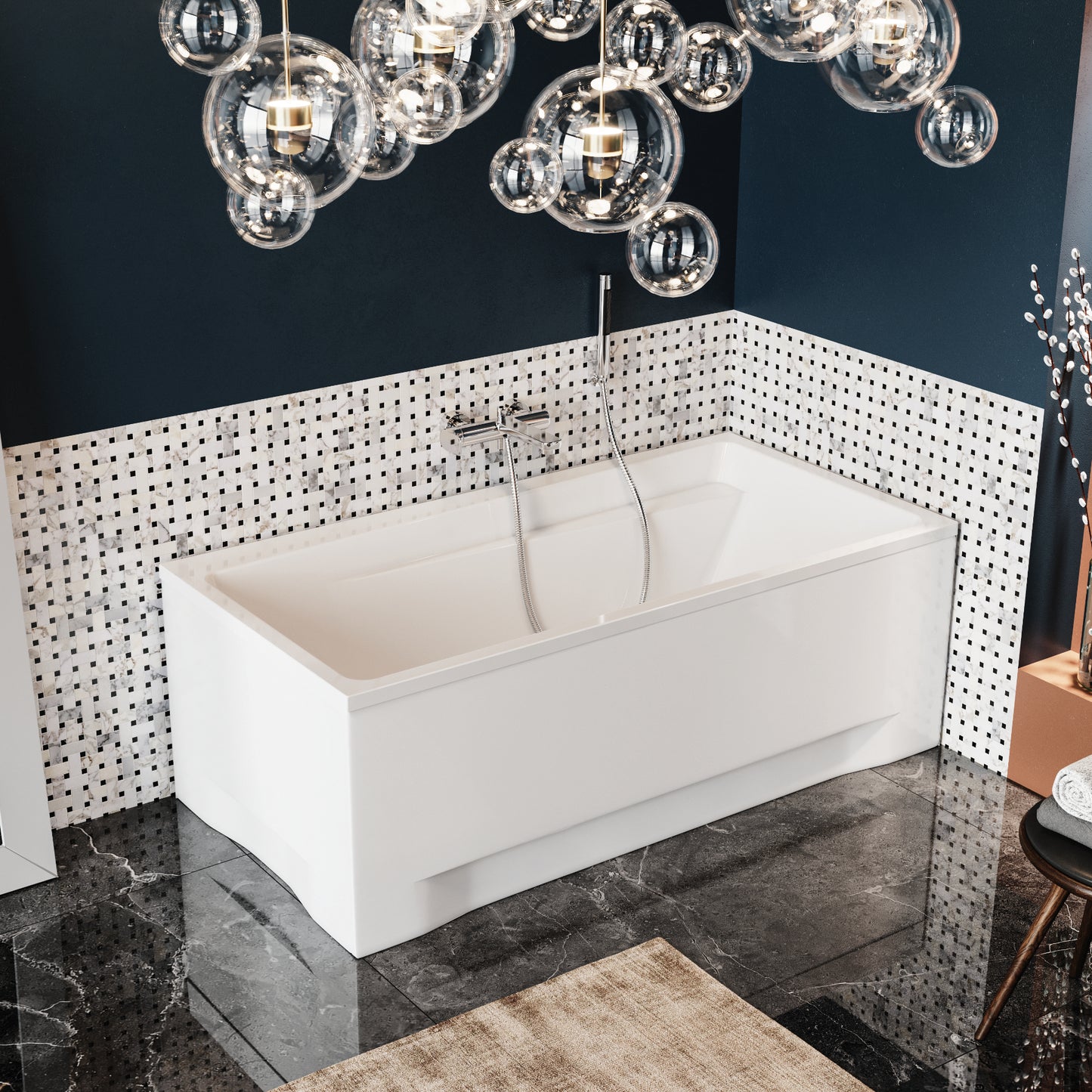 Acrylic rectangular bathtub ELZA