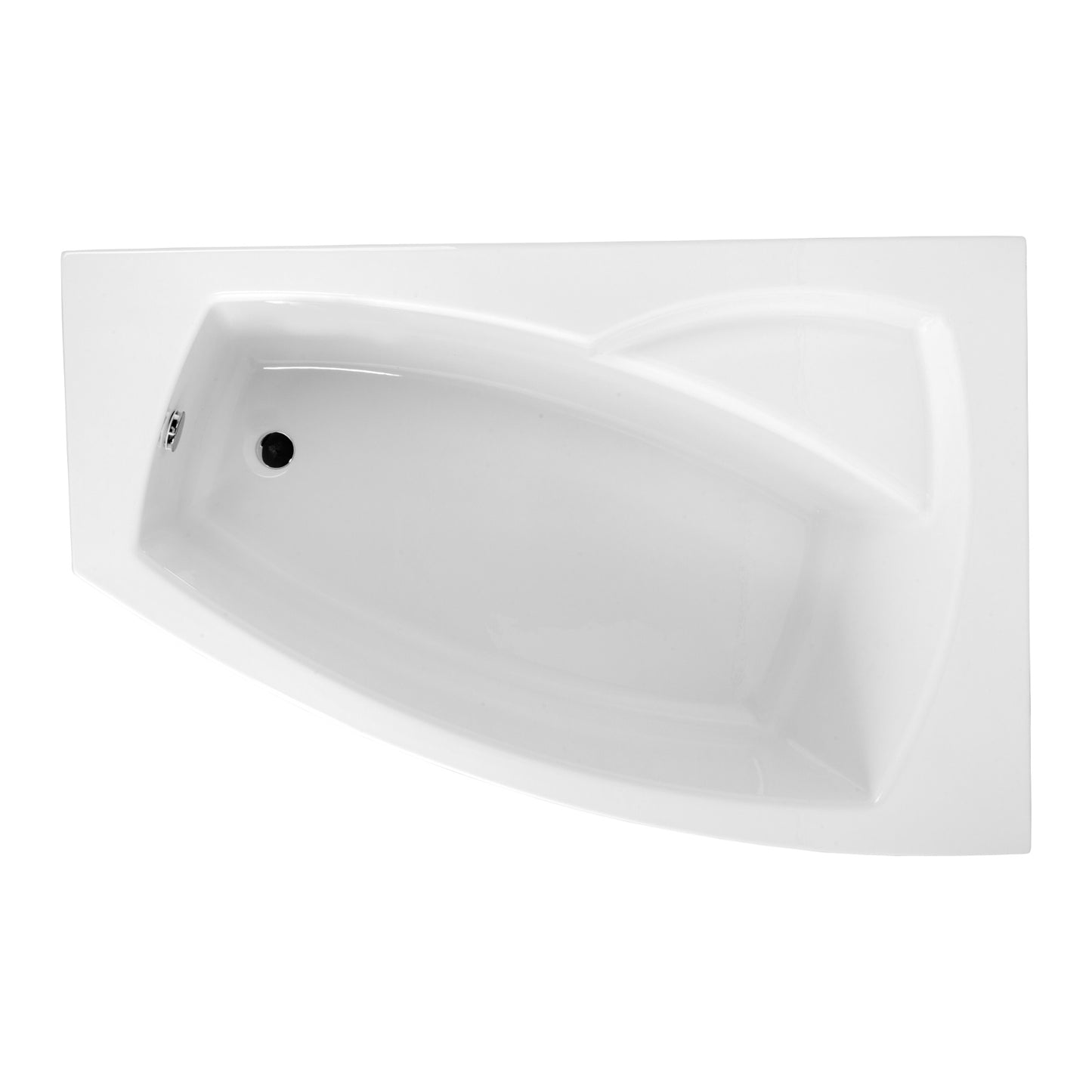 Acrylic asymmetrical corner bathtub FRIDA 160 x 105 cm