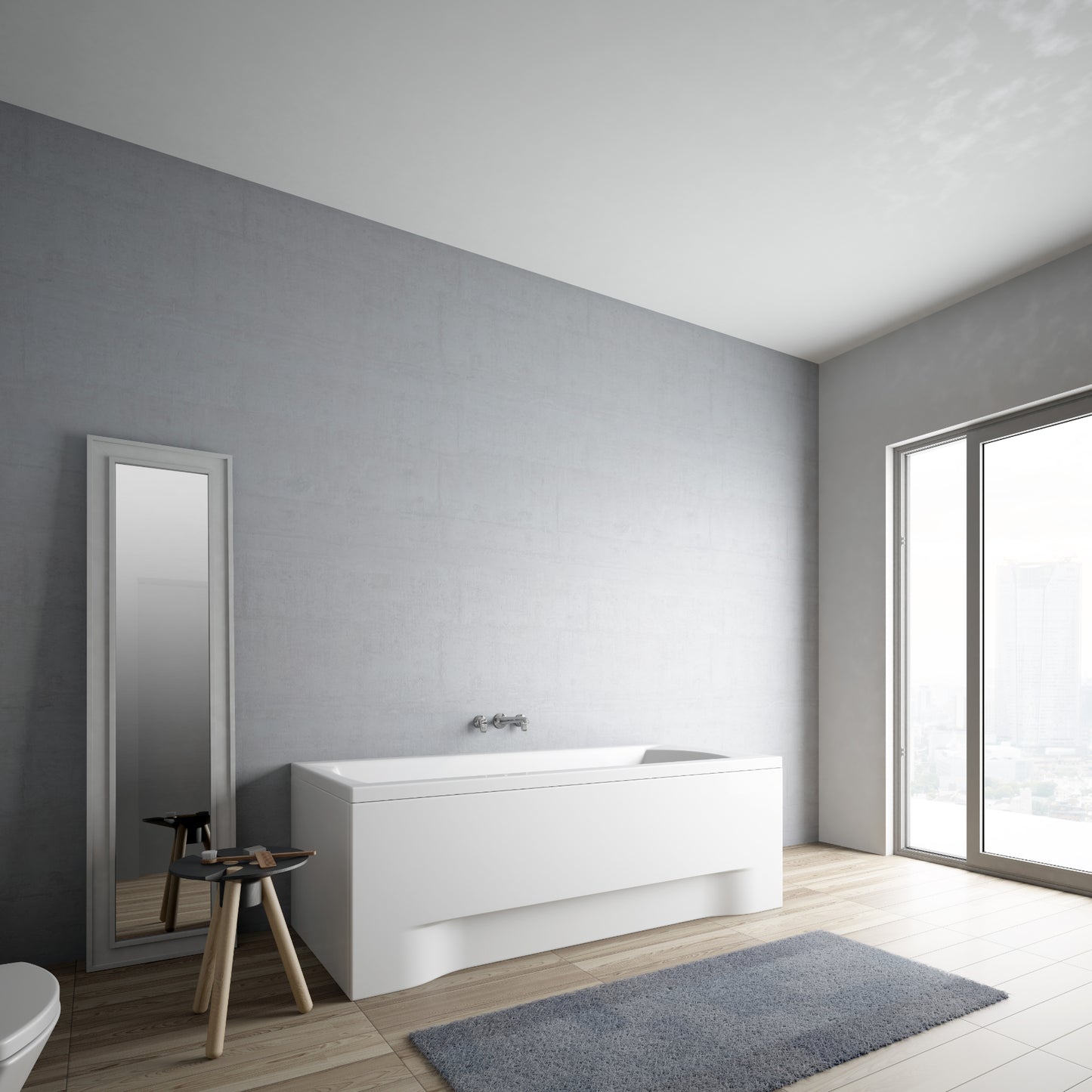 Acrylic rectangular bathtub INES