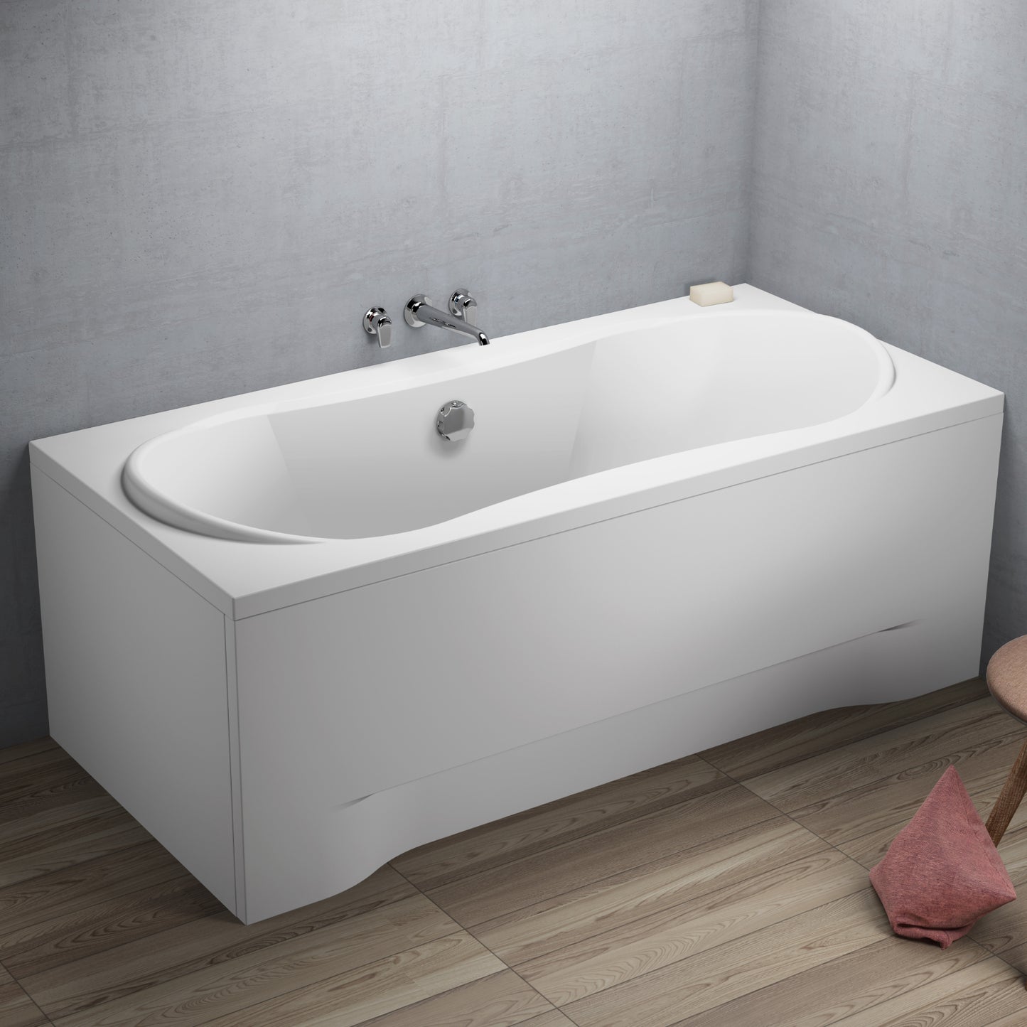 Acrylic rectangular bathtub LONG