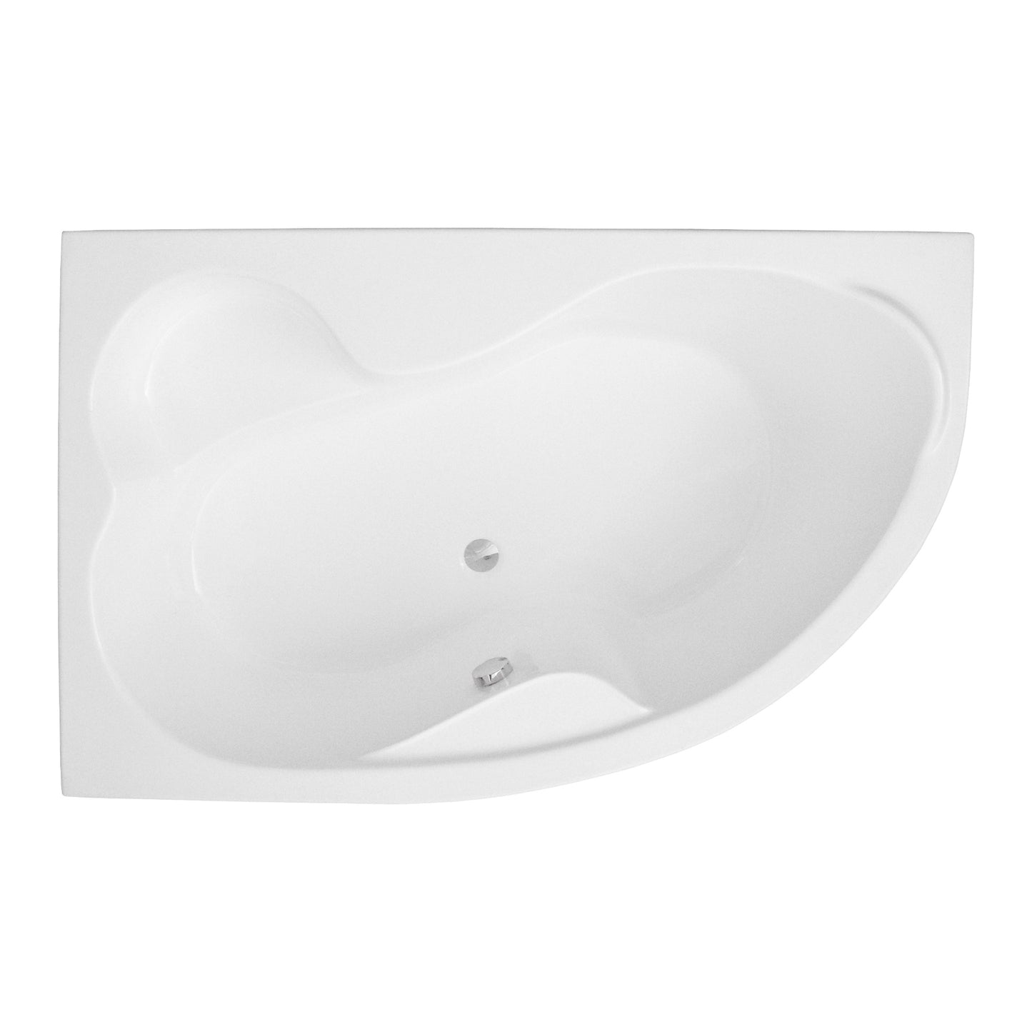 Acrylic asymmetrical corner bathtub MEGA 160 x 105 cm