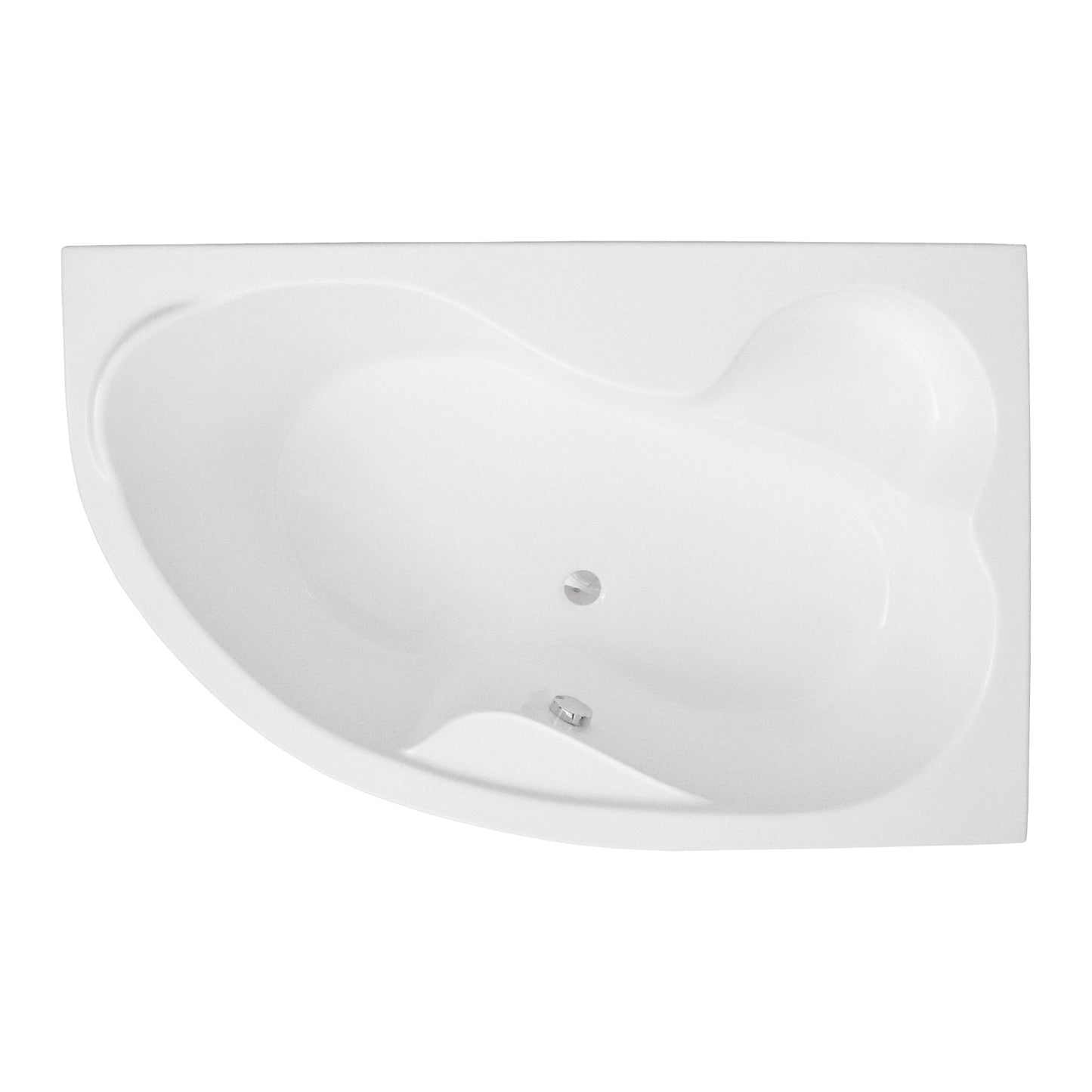 Acrylic asymmetrical corner bathtub MEGA 160 x 105 cm