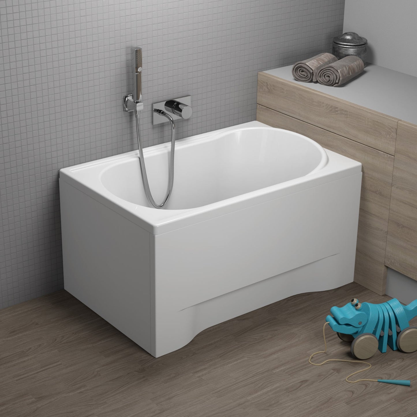 Small acrylic rectangular bathtub MINI