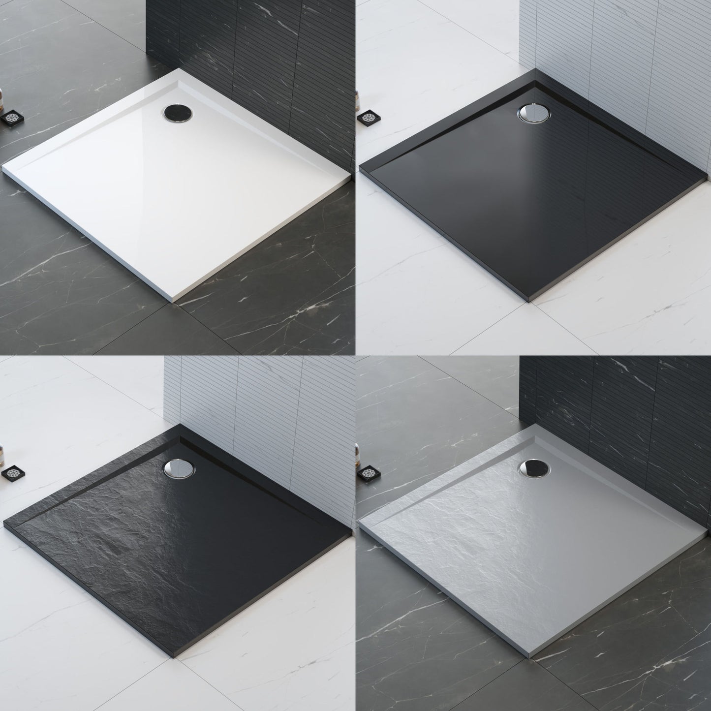 Square shower base applied to the floor PERRITO