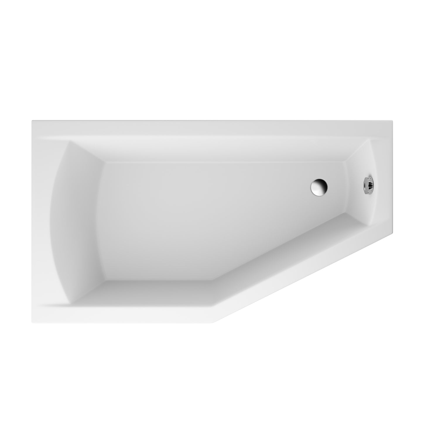 Acrylic asymmetrical corner bathtub SELENA