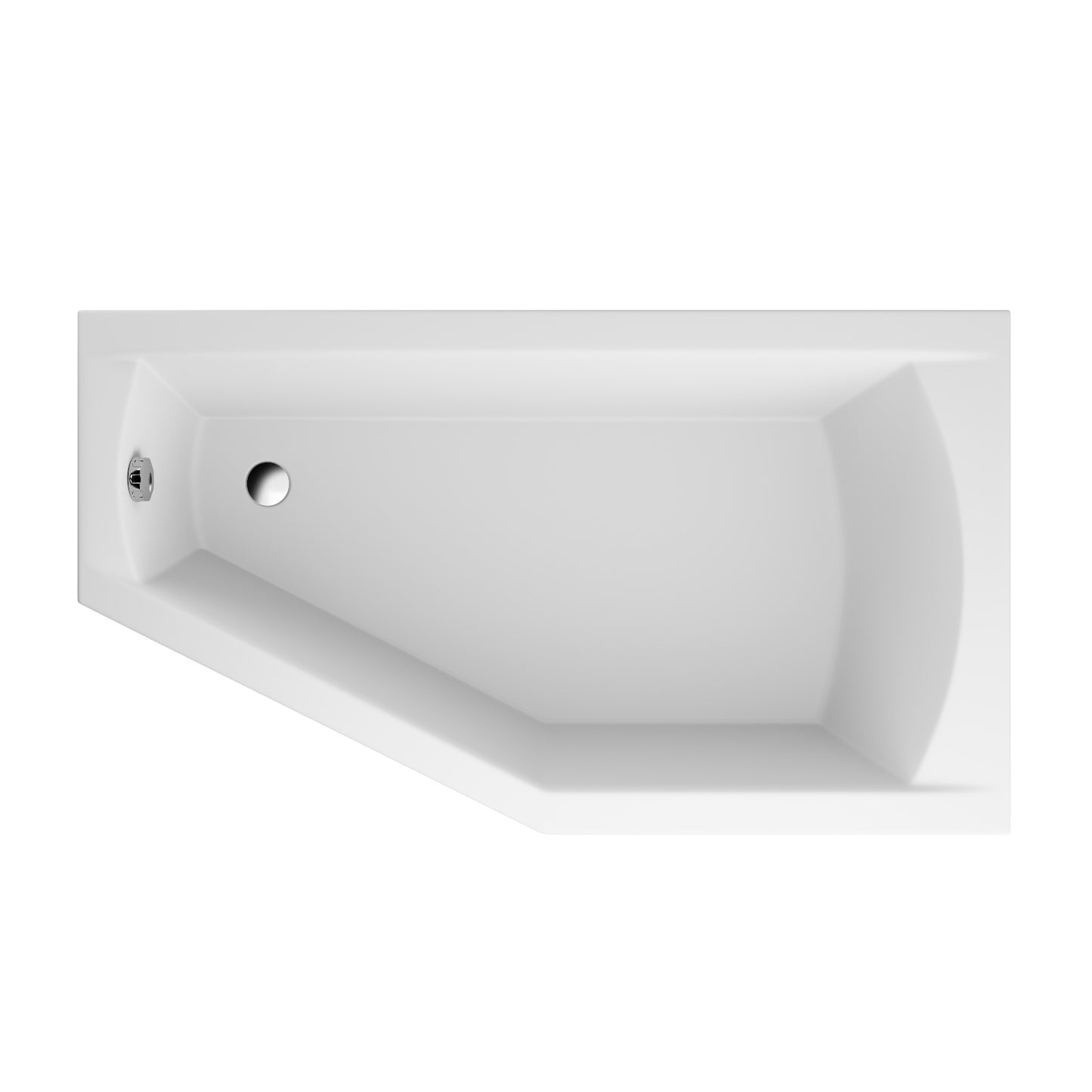 Acrylic asymmetrical corner bathtub SELENA
