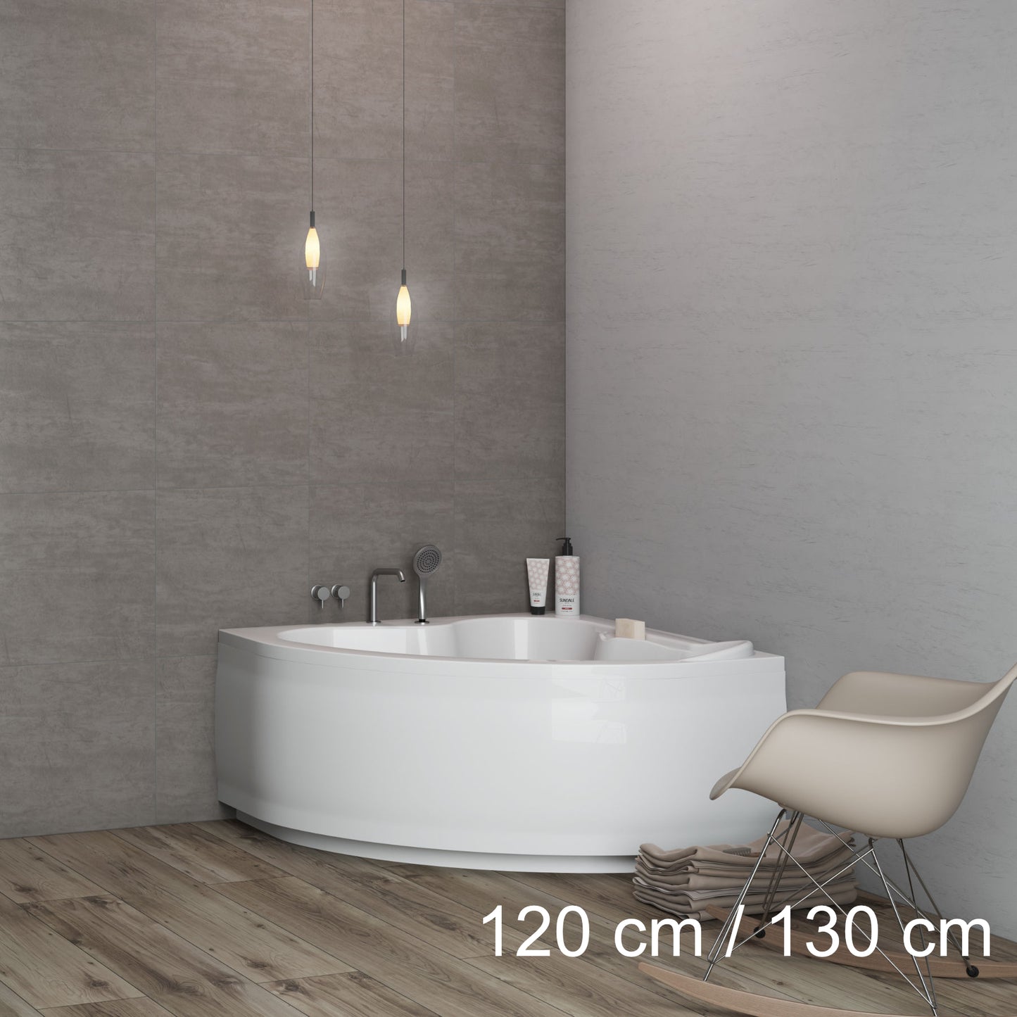 Acrylic symmetrical corner bathtub STANDARD