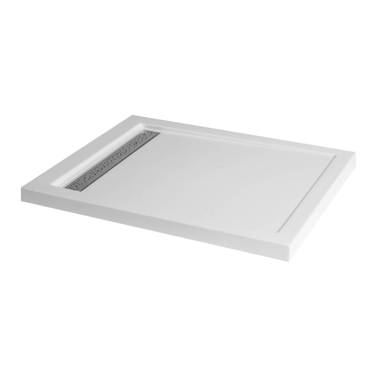 Rectangular shower base applied to the floor with grate WEST®