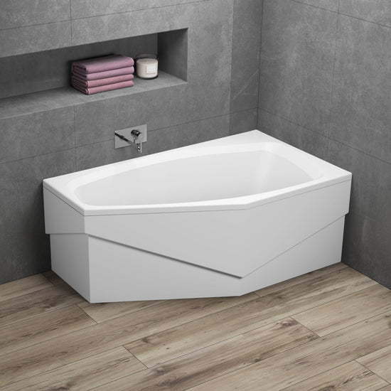 Acrylic asymmetrical corner bathtub MARIKA 140 x 80 cm