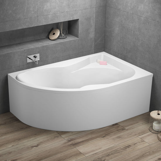 Acrylic asymmetrical corner bathtub DORA 170 x 110 cm