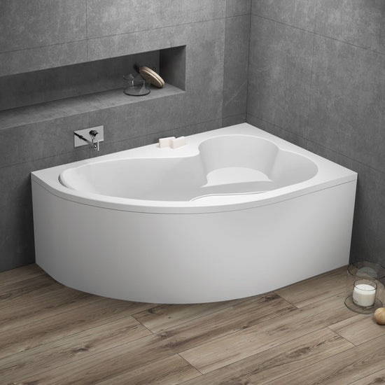 Acrylic asymmetrical corner bathtub MEGA 160 x 105 cm