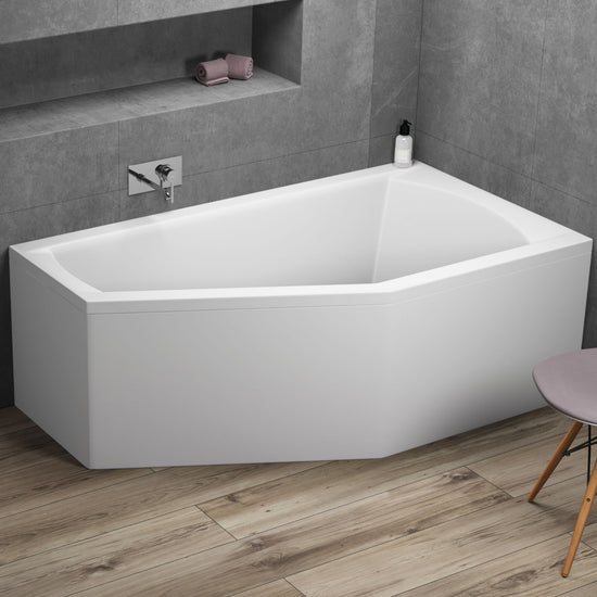 Acrylic asymmetrical corner bathtub SELENA